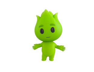 Fototapeta premium Nature Mascot character spreading his hands in 3d rendering.