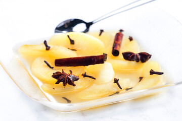 homemade pear compote with spices