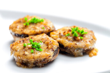 still life of grilled filled champignons