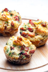 salty muffins with cheese and bacon