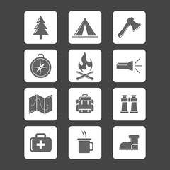 Single color of camp icon. Set of modern icon element template illustration. Flat color icon. Futuristic icon for web, computer, technology. Vector eps 10