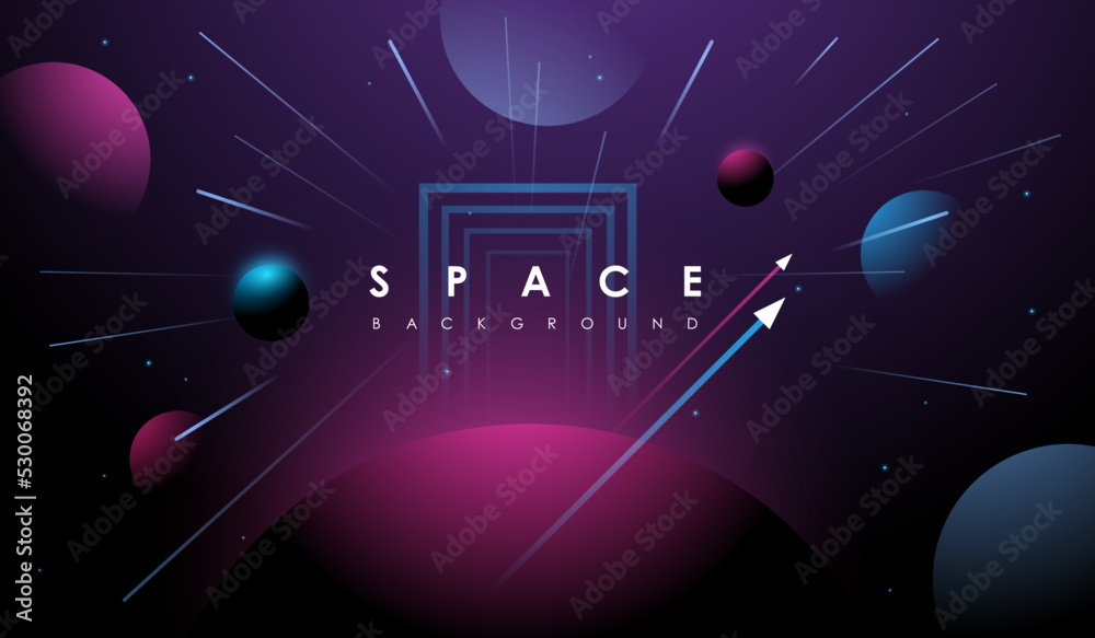 Wall mural vector universe background for presentation design. brochure template with space elements.