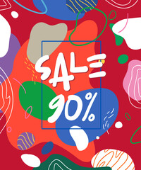 Social media banners pack. sale trendy banner background. Liquid fluid elements