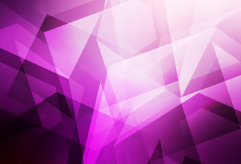 Light Pink vector shining triangular background.