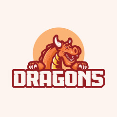 dragon cute mascot logo cartoon