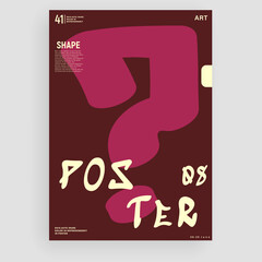 Creative fashionable poster design. Symbol ?. Symbols. Template poster, banner, magazine mockup.