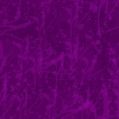 A seamless pattern with monochrome paint splatters on a violet background.