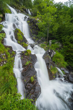 Waterfall in Val-de-Sos, Suc-et-Sentenac, Pyrenees, France