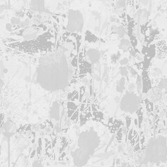 A seamless pattern with monochrome gray paint splatters on background.