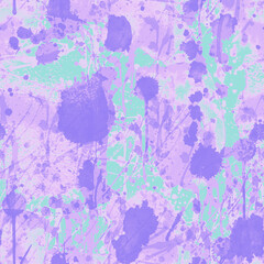 Fototapeta na wymiar A seamless pattern with monochrome violet paint splatters on background.