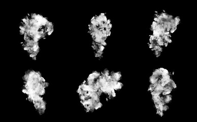 Design Elements. Smoke set isolated on black background. 