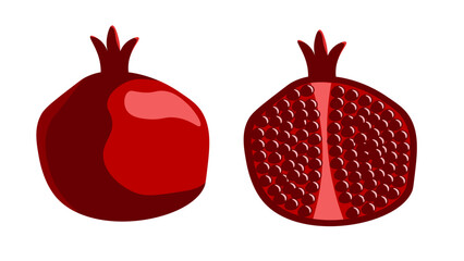 illustration of pomegranate isolated on white background in vector format. 