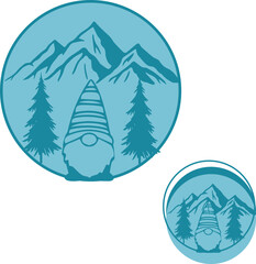 Fototapeta premium 3d Christmas Gnome Layer Cut Svg