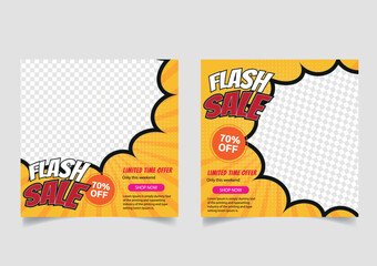Abstract banner promotion sale with some pop art effects. comics style, vector, illustration
