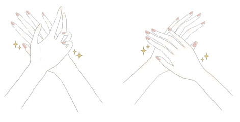 綺麗にハンドケアをしている手のイラスト