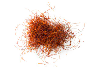 Fototapeta premium Thin shredded red pepper, isolated on white.