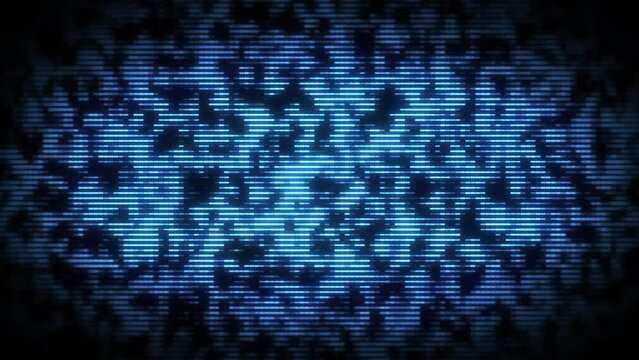 Digital Technology Led Lights Background Loop/ 4k animation of an abstract wallpaper digital technology background including connected lines and dashes matrix styled flowing with depth of field