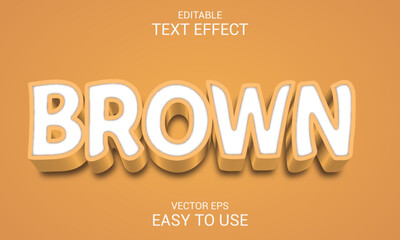 Brown editable 3d text effect template