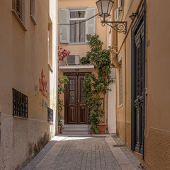 Street views of the town of Nafplio, capital of the region of Argolis, Peloponnese, Greece