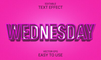 Wednesday editable 3d text effect template