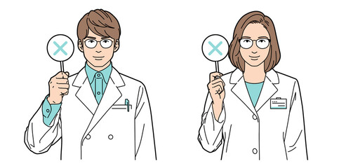 人物イラスト 薬剤師 男女 正面