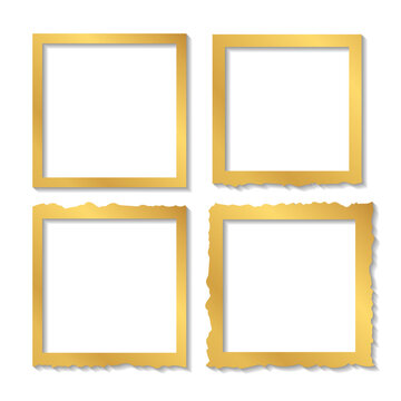 Vintage golden trend retro style. Decorative gold vector pattern frames. This photo frame can be used for photos or memories. Super design concept. Insert your photo.