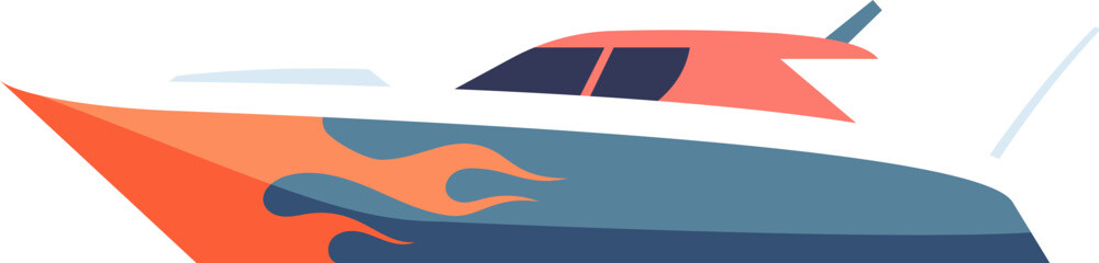 Fast ship icon. Speed cruise modern boat