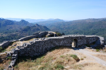 ruins of old fortress in the mountains