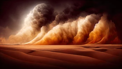 Fototapeten Sandsturm in der Wüste als Hintergrundhintergrundillustration © Robert Kneschke