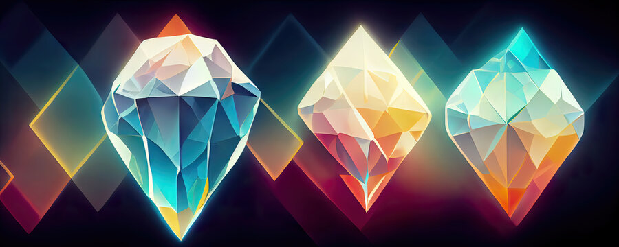 Abstract diamond crystals as wallpaper background design