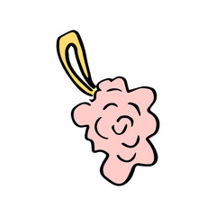 Obraz premium Bath pink washcloth for washing the body. The vector illustration is isolated. Clipart for design