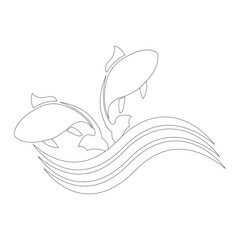 fish icon ilustration vector