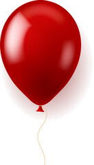 Red balloon mockup. Realistic color party decoration