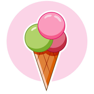 Cute logo design of ice cream for paper, cover, fabric, interior decor and other users. Decoration for menu, daily planner, scrapbooking, banner, flyer, invitation, brochure, poster.