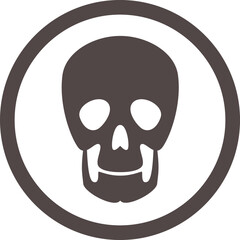 Skull icon. Human head bone medical symbol
