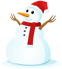 Christmas snowman (isolated)