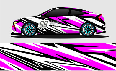 Car wrap design vector, truck and cargo van decal. Graphic abstract stripe racing background designs for vehicle, rally, race, adventure and car racing livery