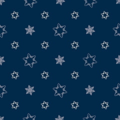 Snowflakes on a blue background, patern