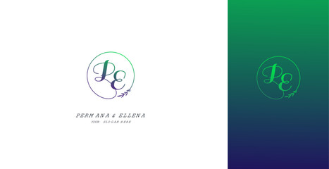 Wedding Logo Initial PE Logo Design Vector