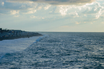 Obraz premium pier on the beach in winter