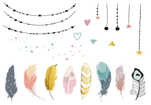 cute feather object illustration