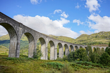 Fototapeta na wymiar The Glenfinnan Viaduct in the Scottish highlands