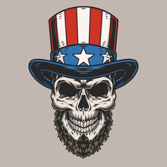US skull vintage colorful sticker