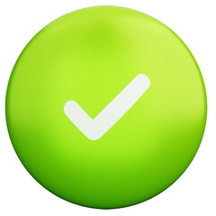 3d rendering of approve green button