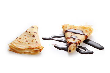 cr&ecirc;pe au chocolat, isol&eacute; sur fond blanc	
