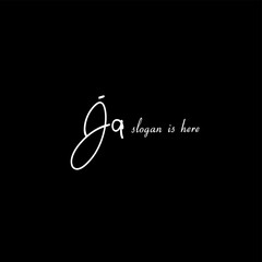 ja initial handwriting logo vector
