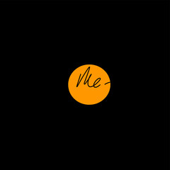 me initial handwriting logo vector