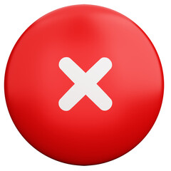 3d rendering of reject red button