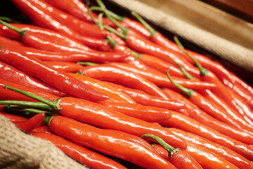 red chili pepper display for sale in singapore retail market 