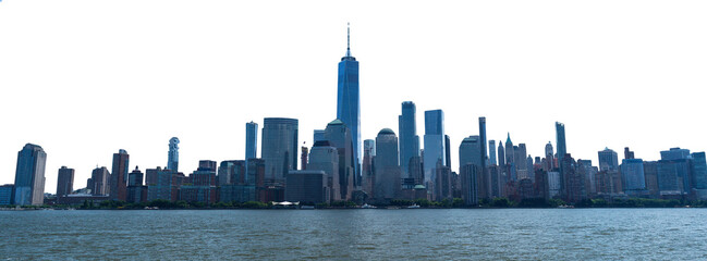 Panorama of Manhattan skyline from Hudson River